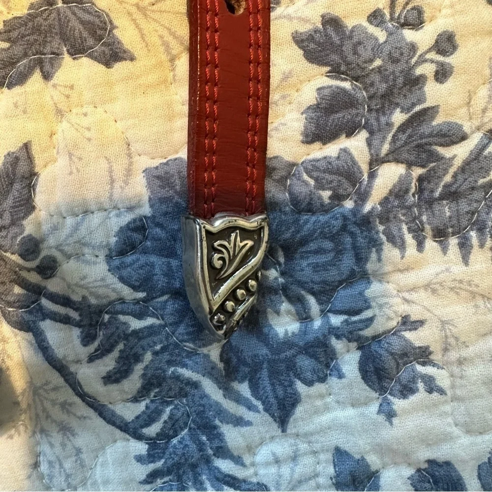 Nocona Belt Leather Red Western with Silver Hardware Size 21” - 24 1/2”
